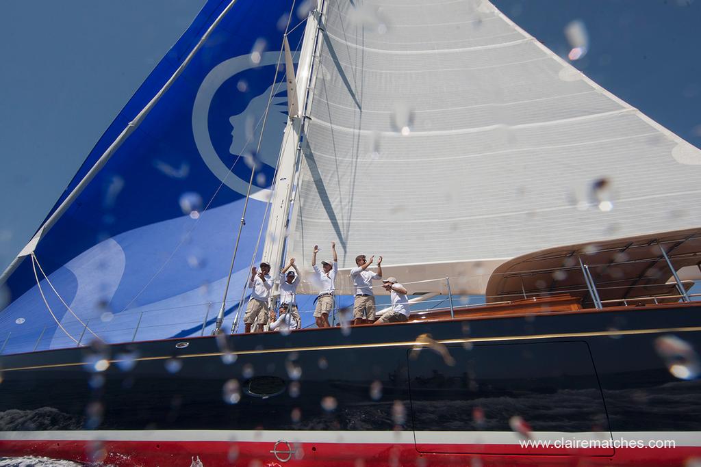 The delightful 27.5m Atalante 1 sailed a flawless race today and captured Class B. © www.clairematches.com
